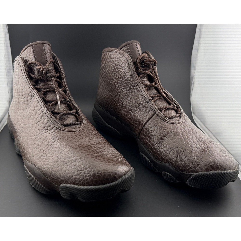 Air Jordan Horizon Premium Brown Croc-Leather Sneakers, 822333-205, Mens 10.5